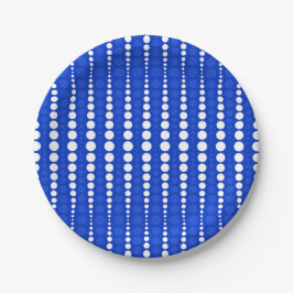 Cobalt Blue and White Polka Dots Paper Plate