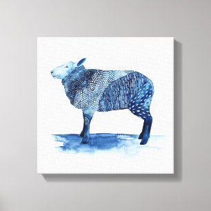 Cobalt Blue Boskap - Får Canvastryck