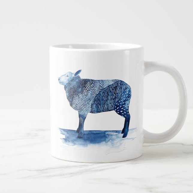 Cobalt Blue Boskap - Får Jumbo Mugg (Höger)