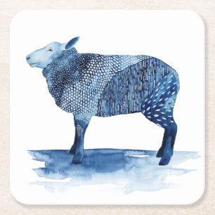 Cobalt Blue Boskap - Får Underlägg Papper Kvadrat