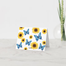 Cobalt Blue Butterfly och Sunblommor Baby Shower