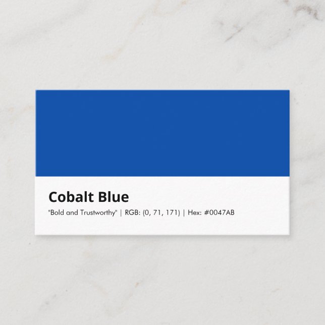 Cobalt Blue | "Fet och pålitlig" Visitkort (Framsida)