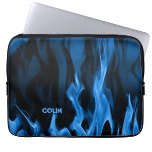 Cobalt Blue Flames   PERSONLIG Laptop Fodral