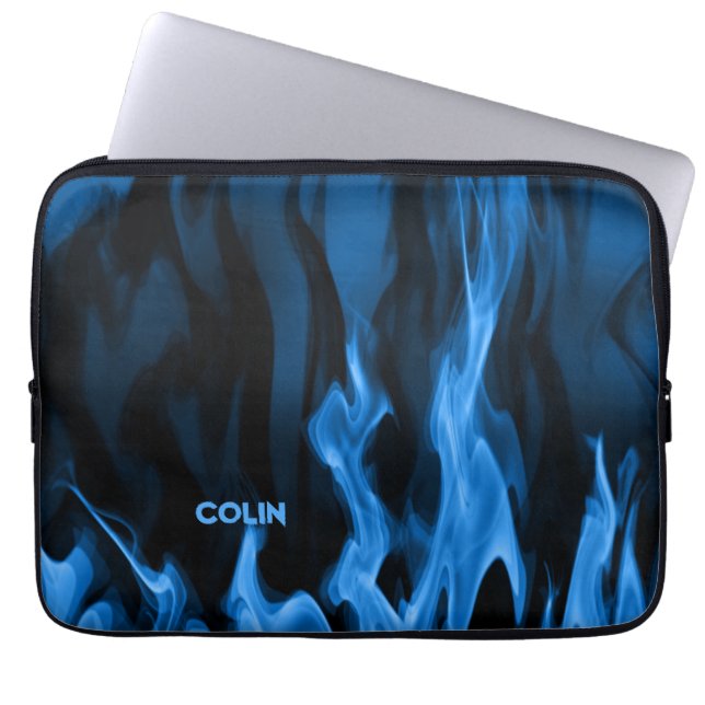 Cobalt Blue Flames | PERSONLIG Laptop Fodral (Framsidan)
