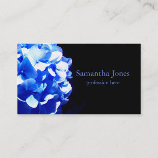 Cobalt blue floral elegant blue hydrangeas visitkort