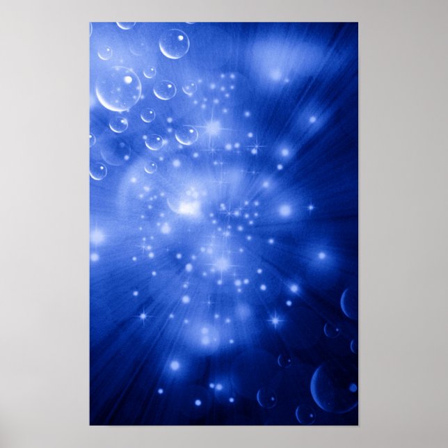 Cobalt Blue Galaxy Burst Poster (Framsidan)