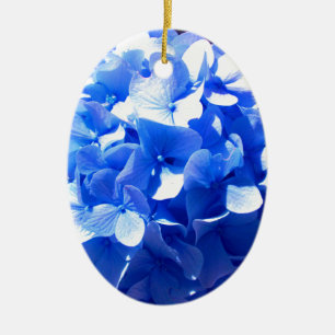 Cobalt Blue Hydrangea Julgransprydnad Keramik