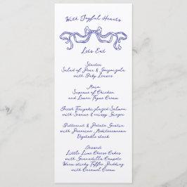 Cobalt Blue La Dolce Vita Ribbon Ecru Bröllop Meny