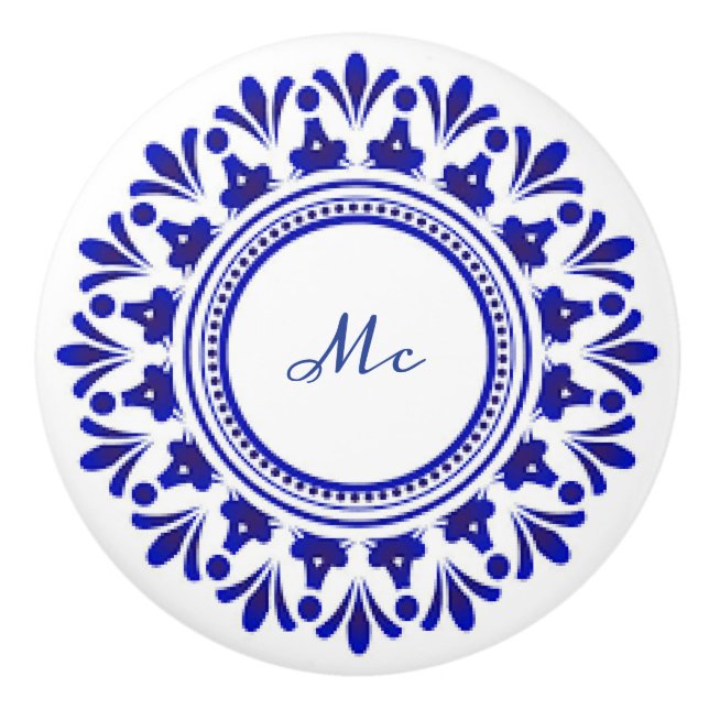 Cobalt Blue "Le Fleur"  Knopp (Framsidan)