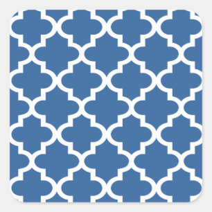 Cobalt Blue Moroccan Tile Trellis Fyrkantigt Klistermärke