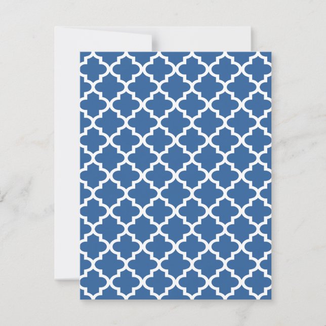 Cobalt Blue Moroccan Tile Trellis Inbjudningar (Framsida)