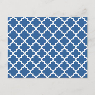 Cobalt Blue Moroccan Tile Trellis Vykort