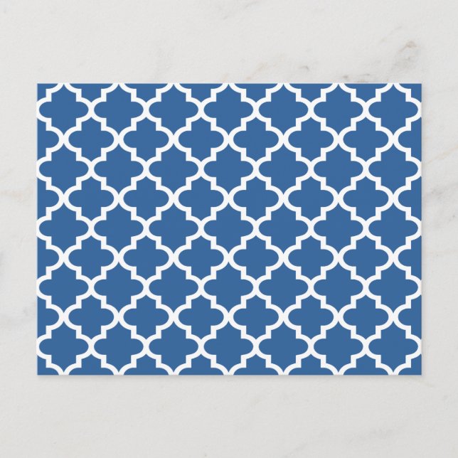 Cobalt Blue Moroccan Tile Trellis Vykort (Framsida)