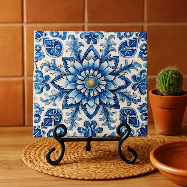Cobalt Blue och White Mexican Seamless Backsplash Kakelplatta (Skapare uppladdad)
