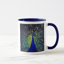 Cobalt Blue Peacock Coffee Mugg