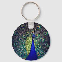 Cobalt Blue Peacock Nyckelring