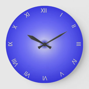 Cobalt Blue Roman Numerals Stor Klocka