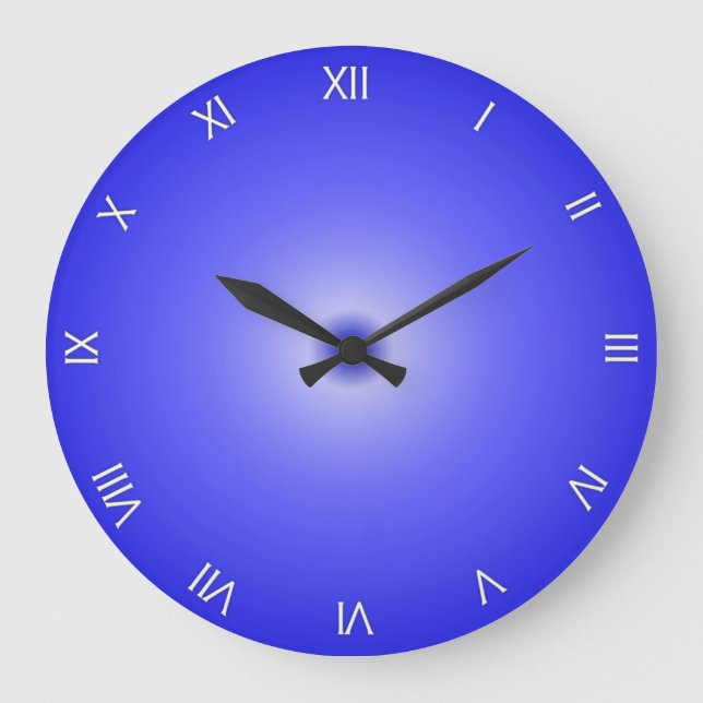 Cobalt Blue Roman Numerals Stor Klocka (Framsida)