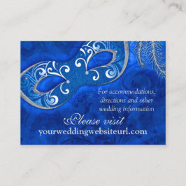 Cobalt Blue Silver Masquerad Boll Bröllop webbplat Tilläggskort