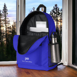 Cobalt Blue Simple Minimal Monogram och Namn