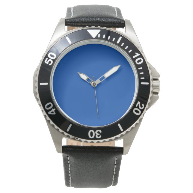 Cobalt Blue Solid Färg Armbandsur (Framsida)
