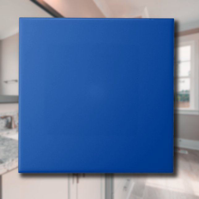 Cobalt Blue Solid Färg | Klassisk | ELEGANT Kakelplatta (Skapare uppladdad)