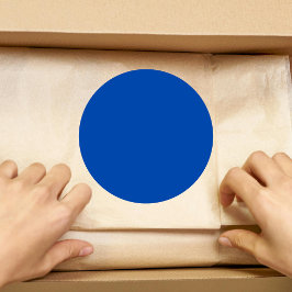 Cobalt Blue Solid Färg | Klassisk | ELEGANT Runt Klistermärke