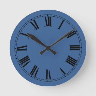 Cobalt Blue Solid Färg Rund Klocka