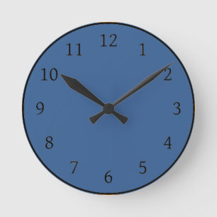 Cobalt Blue Solid Färg Rund Klocka