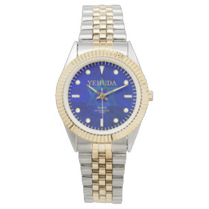 Cobalt Blue Star av David Dial Custom Name Armbandsur