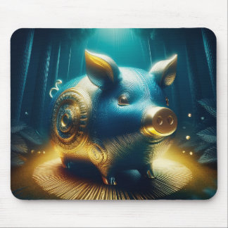 Cobalt Blue Steampunk Pig Musmatta