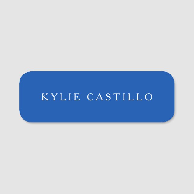 Cobalt Blue - Unik klassisk Professionell Namnbricka (Framsida)