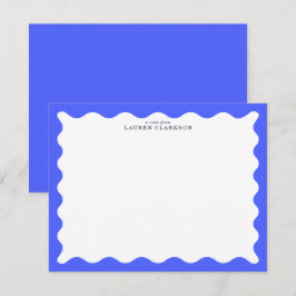 Cobalt Blue Wavy Frame Note Card Inbjudningar