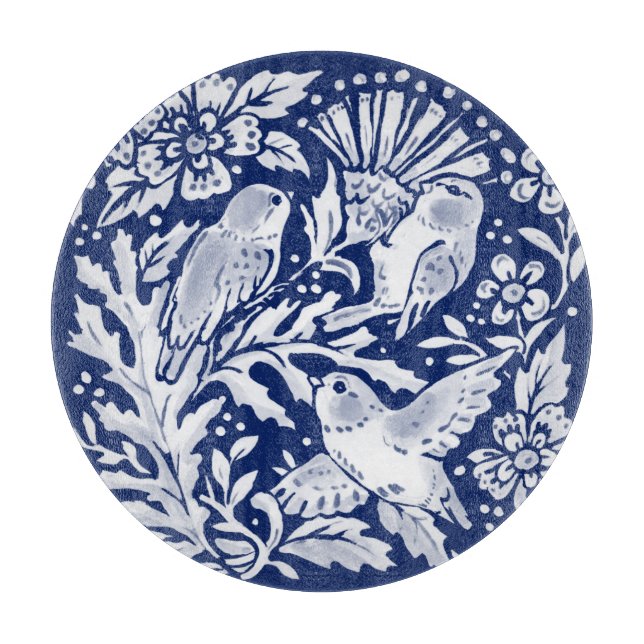 Cobalt Blue White Bird Thistle Rustic Chinoiserie (Framsidan)