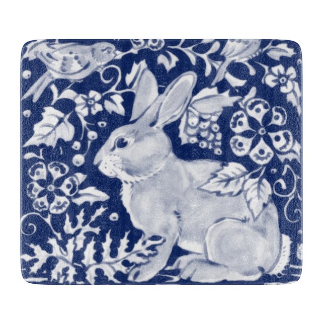 Cobalt Blue White Rabbit Bunny Delft Dedham Bird (Framsidan)