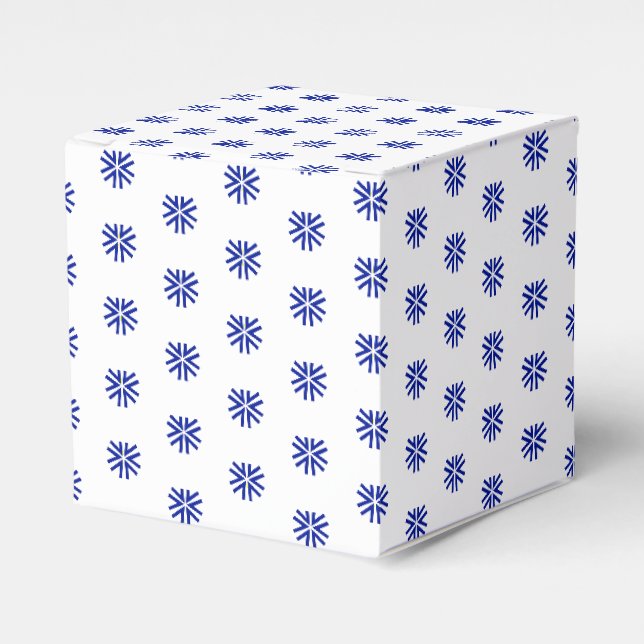 Cobalt Blue White star snöflingor mönster-gåva Presentaskar (Framsidan Sidan)