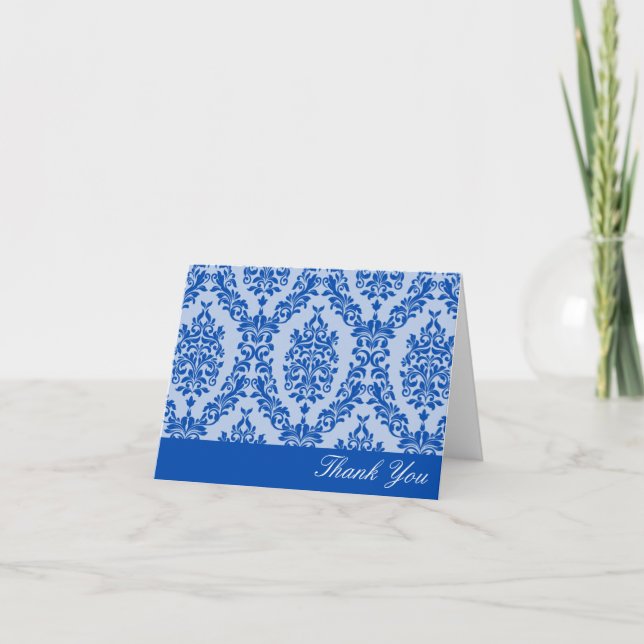 Cobalt Damask Tack Kort (Framsida)