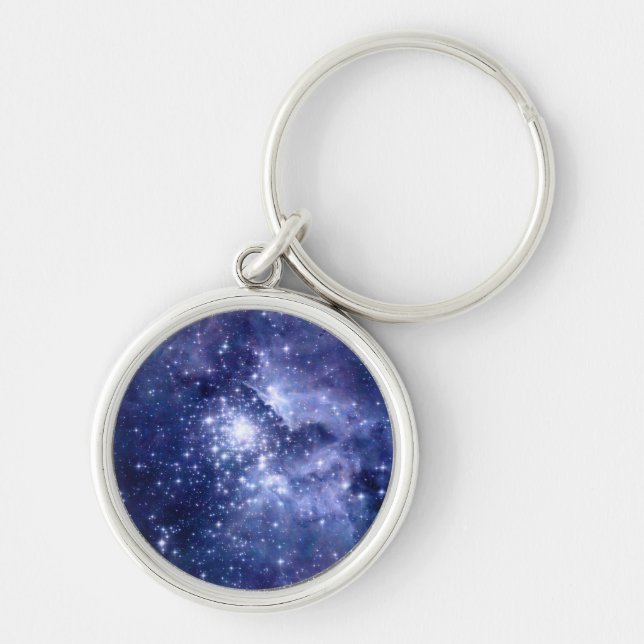 Cobalt Dreams Stars Galaxies Space Universe Nyckelring (Framsidan)
