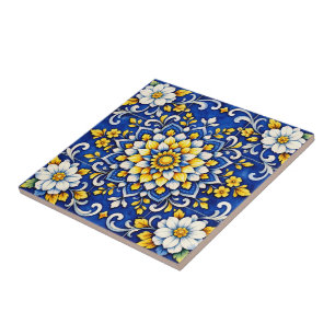 Cobalt Garden Glow Tile Kakelplatta