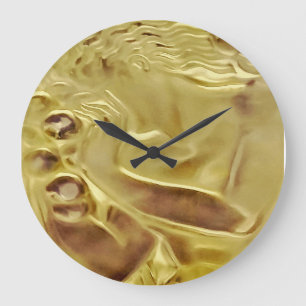 CobaltMoonDesign Lalique designguld, vägg tar tid Stor Klocka