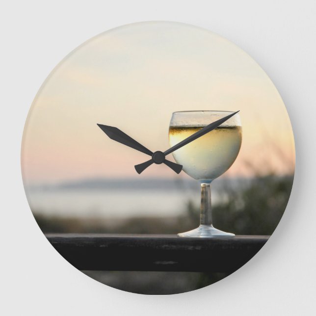 CobaltMoonDesignClocks vin Time, rundavägg tar tid Stor Klocka (Framsida)