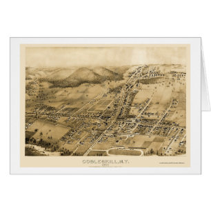 Cobbleskill panorama- karta för NY - 1883 Hälsningskort