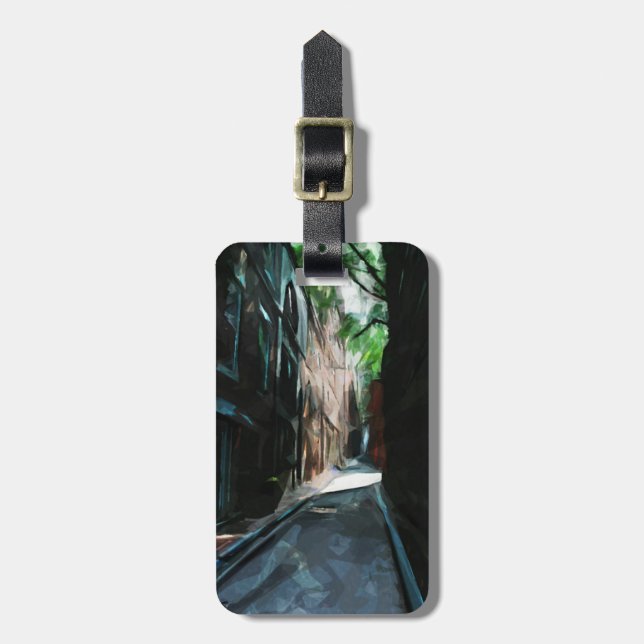 Cobblestone Street Beacon Backe Boston Abstrakt Bagagebricka (Vertikal Framsida)