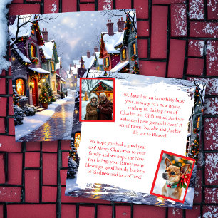Cobblestone Street Village Personlig jul Julkort