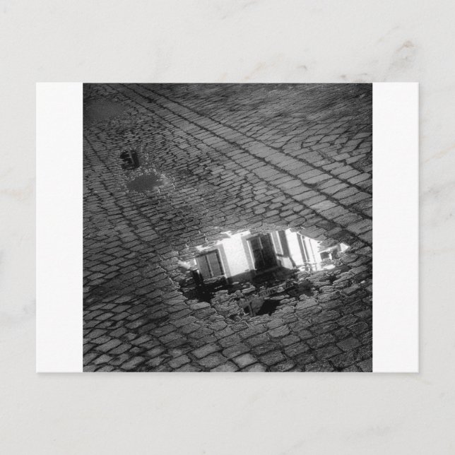 Cobblestone Street with puddle, Innsbruck Austria Vykort (Framsida)