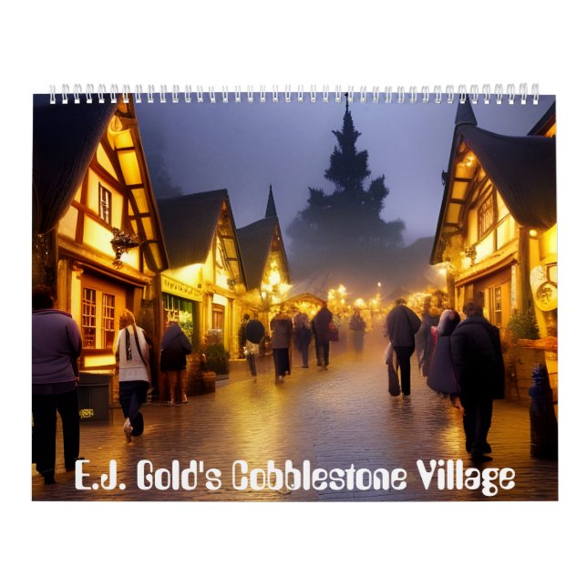 Cobblestone Village by E.J. Guld Kalender (Omslag)
