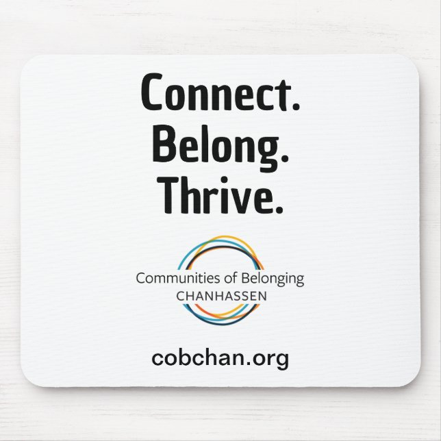 CoBC Mousepad - Connect Belong Thrive Musmatta (Framsidan)