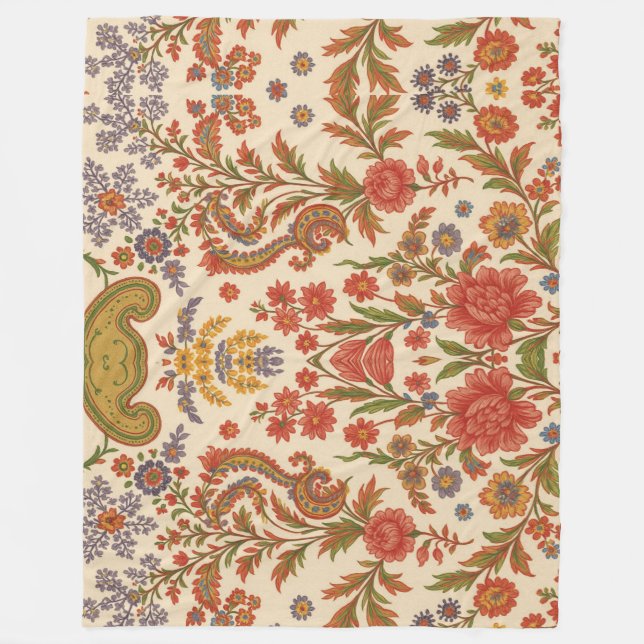 Cobertor de Lã Flores de Zínnia em artes Fleecefilt (Framsidan)