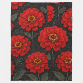 cobertor  Flores de Zínnia em artes Fleecefilt