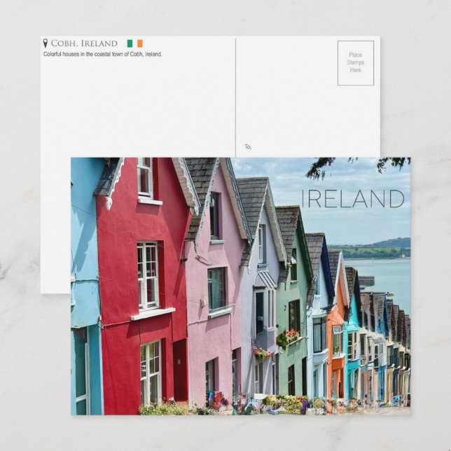 Cobh, Irland Reseskickkort Vykort (Fram/baksida)